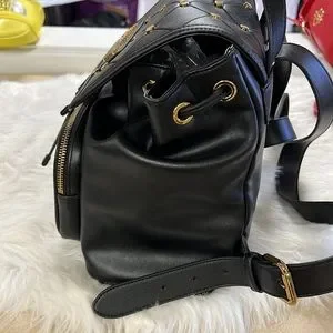 NWT LOVE MOSCHINO Black Studded Cinch Backpack Love Moschino Black Studded Cinch ‎ Backpack - avconcontrols.com main image 3